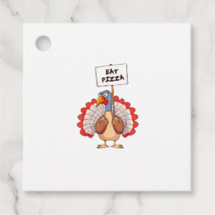 Eat Pizza Turkey Thanksgiving Adult Vegan Funny  Favour Tags