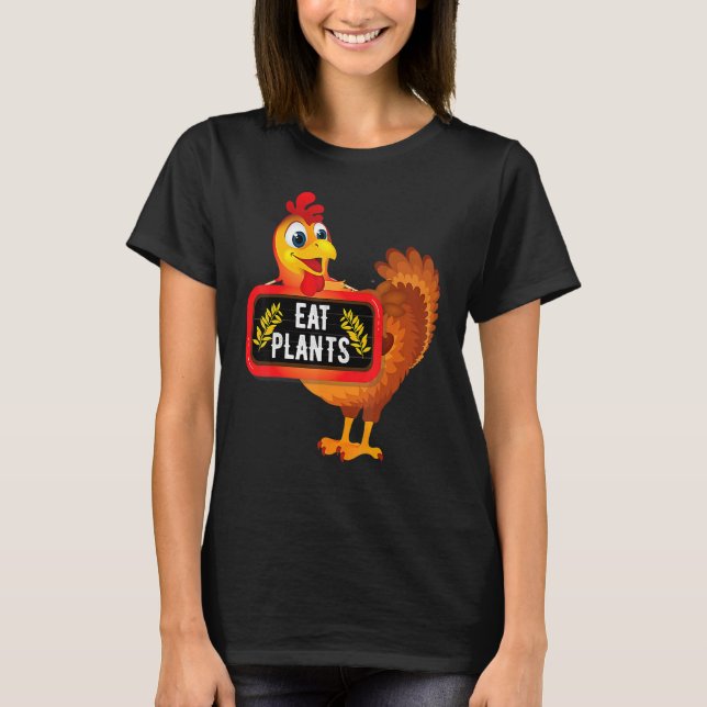Eat Plants Vegan Vegetarian Turkey Thanksgiving T-Shirt (Front)