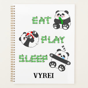 Eat Play Sleep Cute Baby Panda Comfortable Life Planner