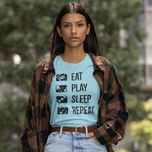 Eat-Play-Sleep-Repeat Board Game Blck Womens Shirt