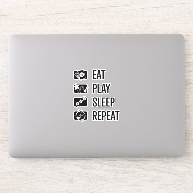 Eat-Play-Sleep-Repeat Board Games Vinyl Sticker (Computer)