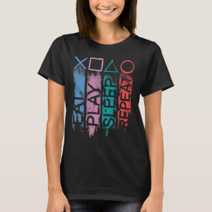Eat Play Sleep Repeat Gamer Retro Gaming T-Shirt