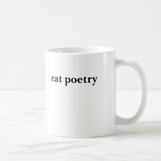 eat poetry coffee mug