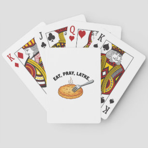 Eat Pray Latke Jewish Hanukkah Latke Lovers Playing Cards