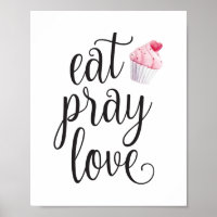 Eat Pray Love Typography Literary Quote Kitchen
