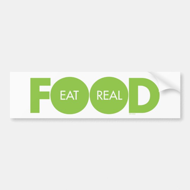 Eat Real Food Bumper Sticker (Front)