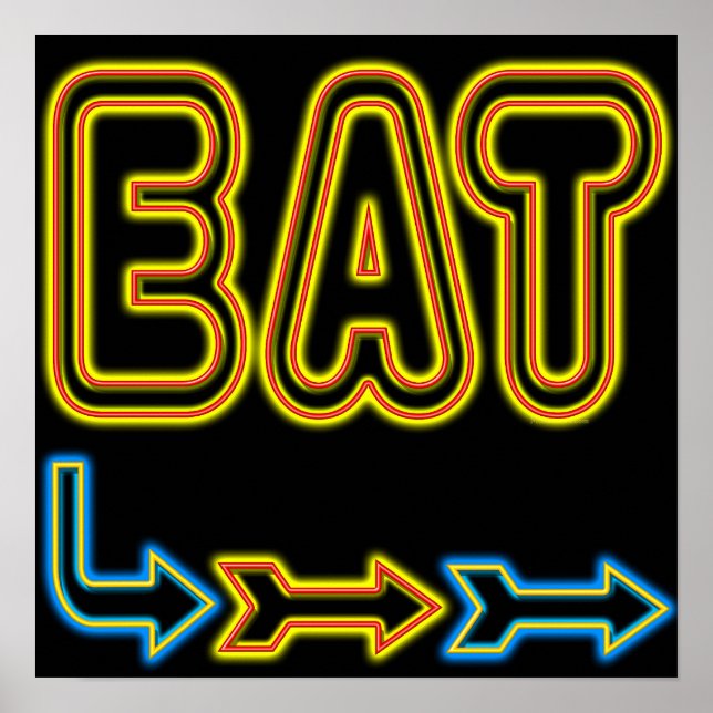 Eat Retro Neon Sign Art (Front)