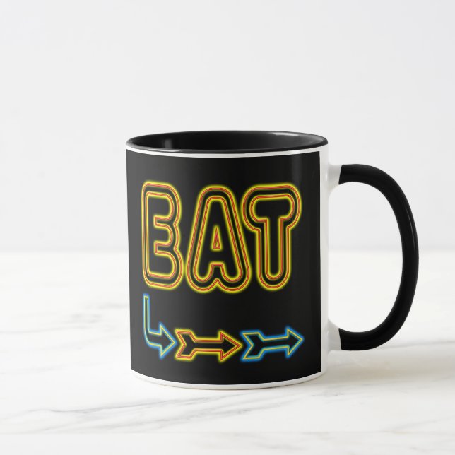 Eat Retro Neon Sign Art Coffee Mug (Right)