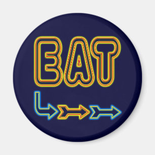 Eat Retro Neon Sign Art Magnet