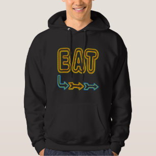 Eat Retro Neon Sign Restaurant Art Hoodie