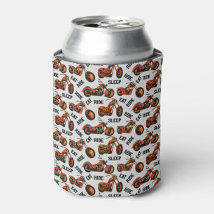 Eat Ride Sleep Repeat Funny Motorcycle Rider Biker Can Cooler