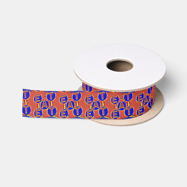 eat sign satin ribbon (Spool)