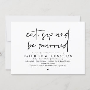 Eat, Sip and be Married Wedding Rehearsal Dinner Invitation