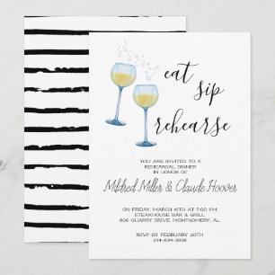 Eat Sip Rehearse - Rehearsal Dinner Invitation