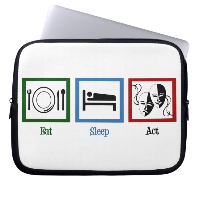 Eat Sleep Act Laptop Sleeve (Front)