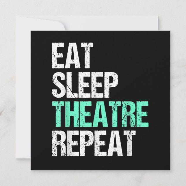 Eat Sleep Acter Repeat Funny Actor Actress Gift Thank You Card (Front)
