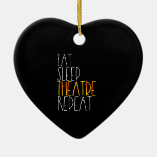 Eat Sleep Actress Repeat  Funny Musical Actor Gift Ceramic Tree Decoration