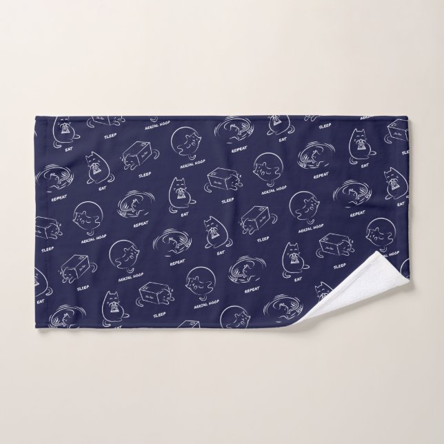 Eat Sleep Aerial Hoop Repeat Lyra Gym Sweat Towel (Hand Towel)