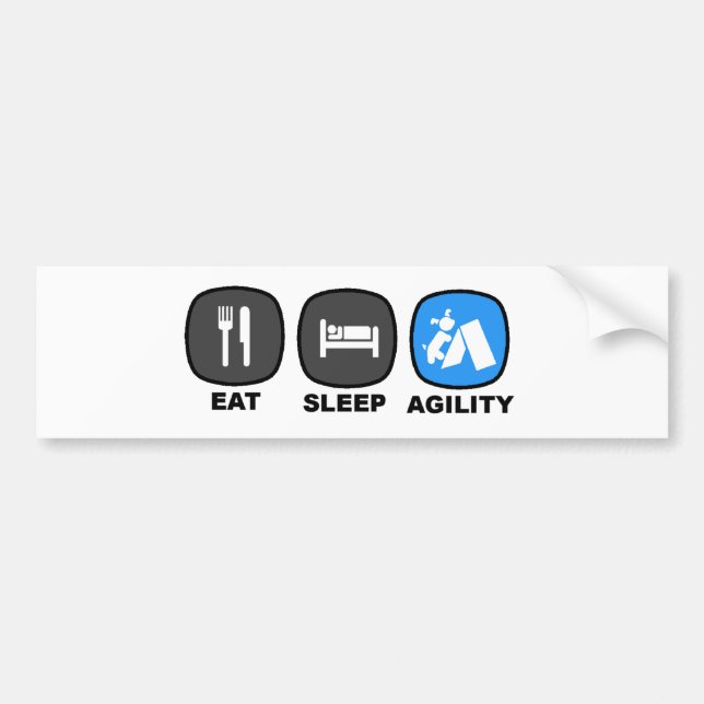 Eat. Sleep. Agility. Blue. Bumper Sticker (Front)