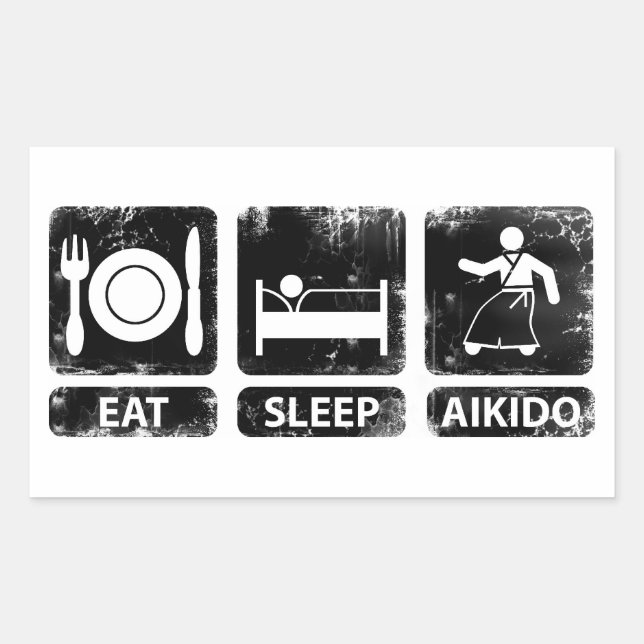 Eat Sleep Aikido Rectangular Sticker (Front)