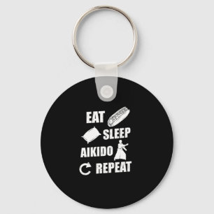 Eat Sleep Aikido Repeat Gift Idea Key Ring