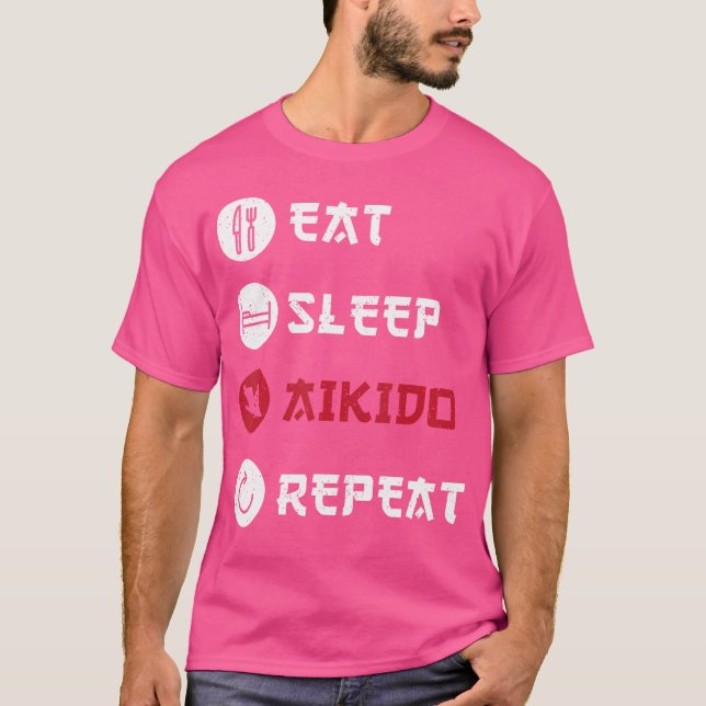 Eat Sleep Aikido Repeat T-Shirt (Front)
