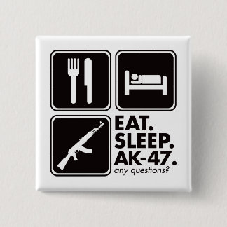 Eat Sleep AK-47 - Black 15 Cm Square Badge