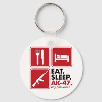 Eat Sleep AK-47 - Red Key Ring