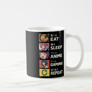 Eat Sleep Anime Gaming Repeat Coffee Mug