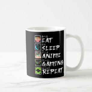Eat Sleep Anime Gaming Repeat Gamer Men Teen Boy A Coffee Mug