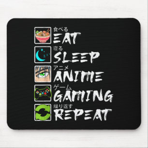 Eat Sleep Anime Gaming Repeat Gamer Men Teen Boy A Mouse Mat