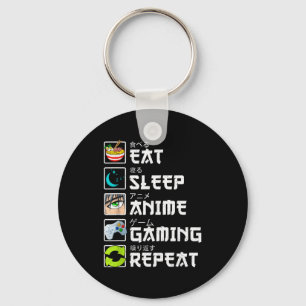Eat Sleep Anime Gaming Repeat Kawaii Otaku Anime M Key Ring