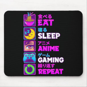 Eat Sleep Anime Gaming Repeat Kawaii Otaku Anime M Mouse Mat