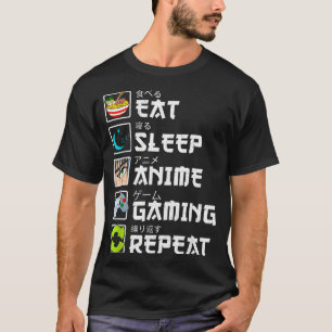 Eat Sleep Anime Gaming Repeat Kawaii Otaku Anime M T-Shirt