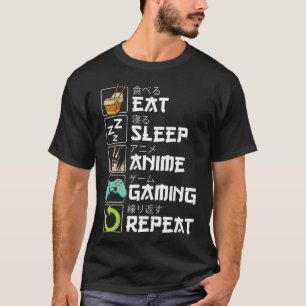 Eat Sleep Anime Gaming Repeat Kawaii Otaku Anime M T-Shirt