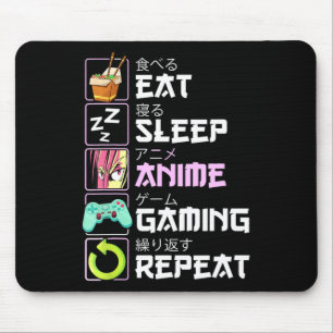 Eat Sleep Anime Gaming Repeat Kawaii Otaku Anime  Mouse Mat