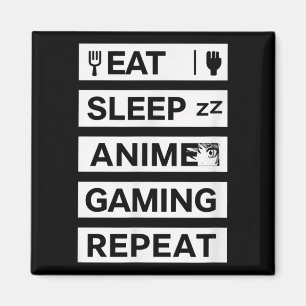 Eat Sleep Anime Gaming Repeat Otaku Gamer Humor  Magnet