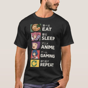Eat Sleep Anime Gaming Repeat T-Shirt
