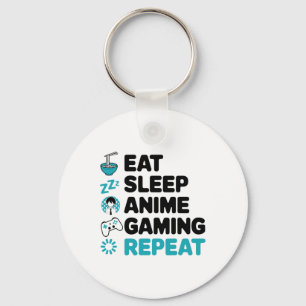 Eat Sleep Anime Gaming Repeat Video Gamer Anime Lo Key Ring