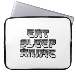 Eat Sleep Anime Laptop Sleeve