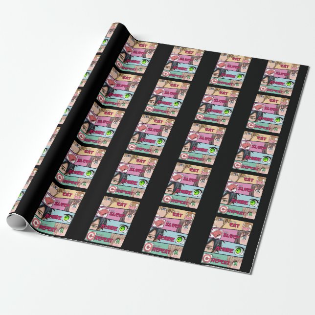 Eat Sleep Anime Lover Otaku Girl Japanese Ramen Wrapping Paper (Unrolled)