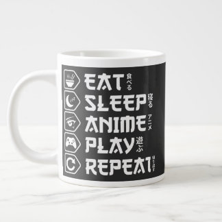Eat Sleep Anime Play Repeat Otaku Anime Lifestyle Large Coffee Mug