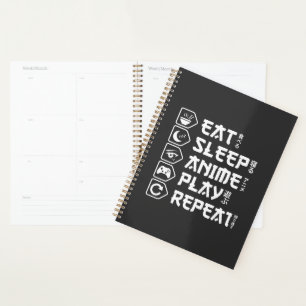 Eat Sleep Anime Play Repeat Otaku Anime Lifestyle Planner