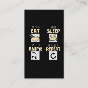 Eat Sleep Anime Repeat Asian Comic Passion Business Card