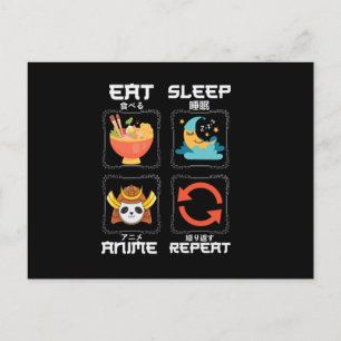 Eat Sleep Anime Repeat Cute   for Anime Lover Postcard