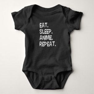 Eat Sleep Anime Repeat Design for Anime Lover Baby Bodysuit