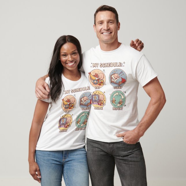 Eat Sleep Anime Repeat - Funny Weeb Routine T-Shirt (Unisex)
