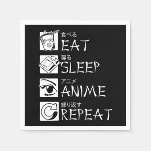 Eat Sleep Anime Repeat Gift Idea Cosplayer Napkin