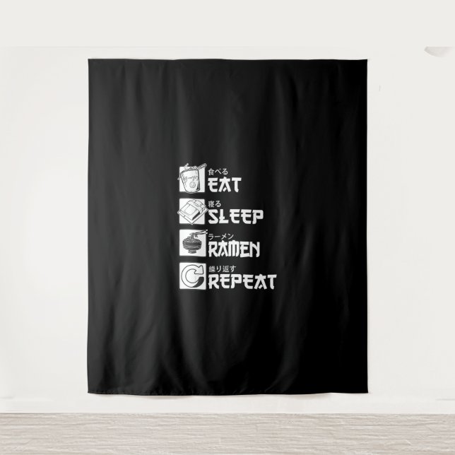 Eat Sleep Anime Repeat Gift Idea Cosplayer Tapestry (Front)
