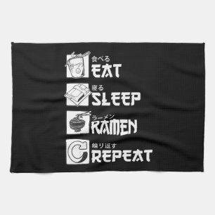 Eat Sleep Anime Repeat Gift Idea Cosplayer Tea Towel